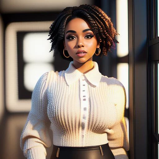 a photo portrait of a beautiful woman, fashion clothing, short hair, art by sierra2024 <lora:epiNoiseoffset_v2Pynoise:1>, best quality masterpiece, photorealistic, detailed, 8k, HDR, shallow depth of field, broad light, high contrast, backlighting, bloom, light sparkles, chromatic aberration, sharp focus, RAW color photo, cinematic lighting, octane render, volumetric lighting