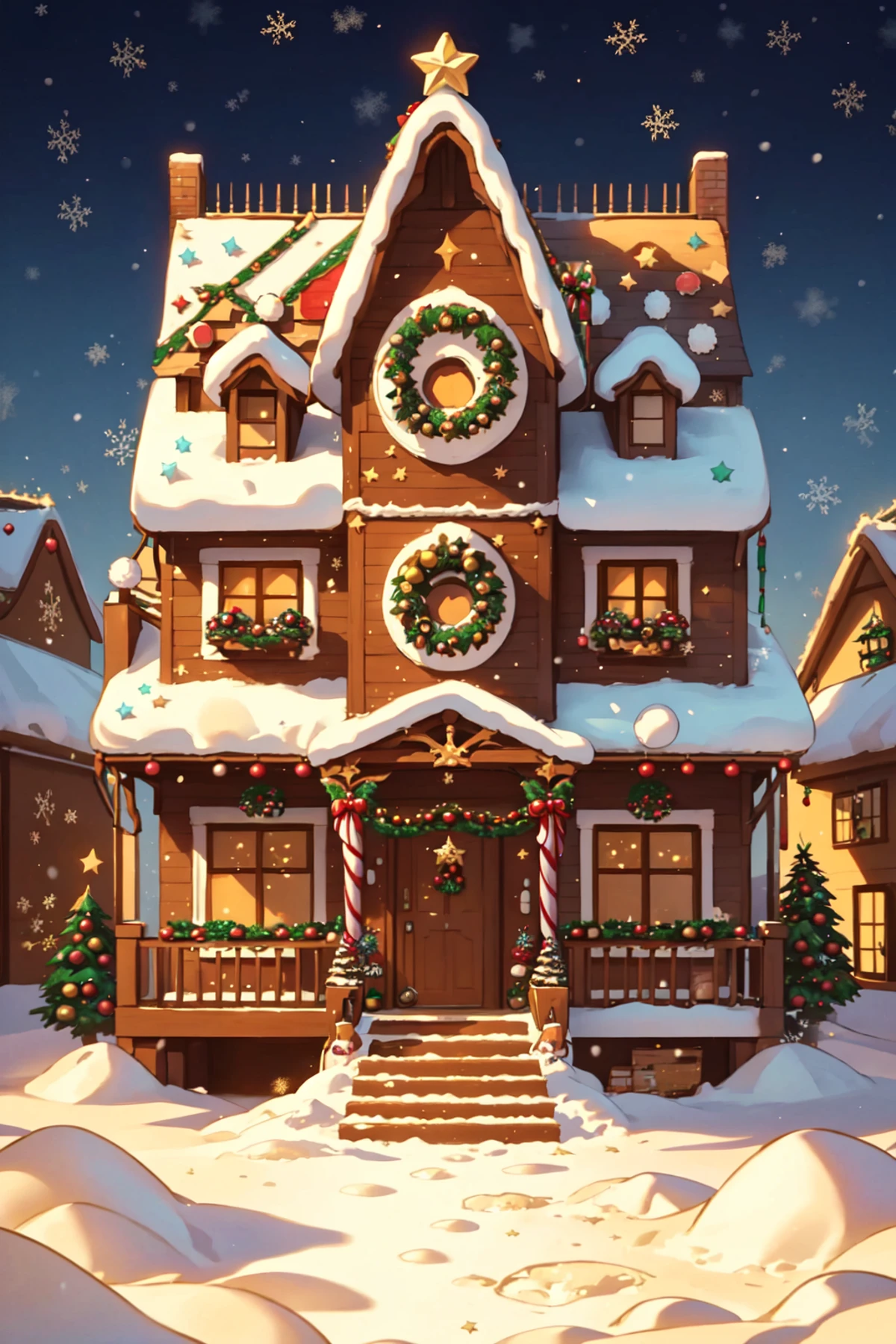 <lora:HolidayIdidalittlebit:0.8>christmas gingerbread house in the winter, I'm really very sorry that I can't stop talking,
I'm so very sorry for my chirping and my squawking,
But the fact of the matter is I did a little cocaine tonight, holidayxl style,
