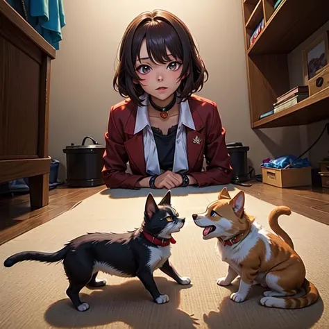(masterpiece, best quality, detailed:1.5), cats versus corgis, winner take all anime deathmatch