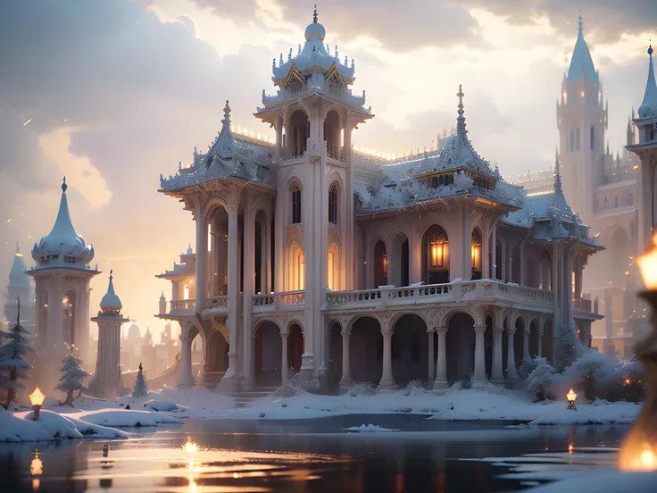 ((palace in clouds on foreground), (celestial palace on heaven:1.3), heaven white openwork patterns, white tracery), silver, sparks, light particles, fantasy, light magic effect, light runes and lightning, magic, close-up, Baroque, Realistic, 16K, 32K, UHD, absurdres, ultra-high resolution, 15K, 3D, hyperrealistic, atmospheric, Halcyo, Dreamy, Enchanting, Sorcerous, Miraculous, Bewitching, Mesmerizing, Dramatic lighting, Spiritual, Transcendent, Brilliant, Ethereal, Luminous, Heavenly, Divine, Angelic, Decima engine, Perfectly Focused, Complete Sharpness, Depth of Field, Evenly Focused, Full Depth, Sharp Focus, Phenomenal Masterwork, Work of Art, intricate details, vibrant, Opalescent colors, Breathtaking, Virtuoso, Carefully Designed, Artistic, Masterful, Perfectly Crafted, Refined, Screen Space Ambient Occlusion, Anisotropic Filtering, Depth Peeling, Environment Lighting, Atmospheric Scattering, Distortion, Global Illumination, Volumetric Lighting, Bloom, HDR, Compositing, Virtual Texturing, Post-Processing Effects, Procedural Generation, Procedural Texturing, Parallax Mapping, NPR Hatching, Physically-Based Rendering, Dynamic Weather Systems, Real-Time Reflections, <lora:JourneyLoRA:0.5>