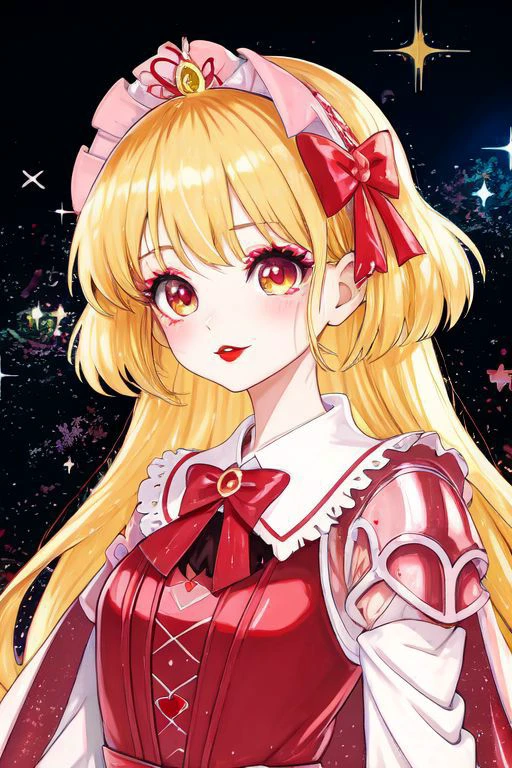(Earth-QualityPos, Best_QualityPos, CelShade), (cute gyaru, lolitafashion:1.4), (rainbow theme:1.3), professional illustration of (young blonde princess), wearing (dark pastel (ruffled:1) (gleaming:1) princess gown with (long cape:1) and elbow princess gauntlets), (shiny glossy clothing, gleaming fabric :1.1), (perfect face, cute face, symmetric face), (glossy red lips, cute makeup:1.4), (frills, lace, bows, ruffles:1.2), (sparkles, sparkling hair, sparkling clothes, sparkles near eyes),