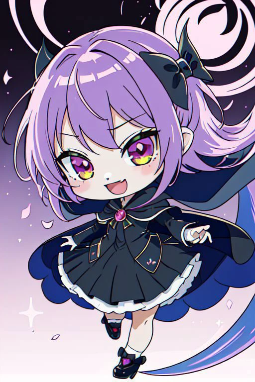 (Earth-QualityPos, Best_QualityPos, CelShade), (chibi, super deformed, huge head, kawaii:1.2), evil vampire princess wearing dark pastel (ruffled:1) (gleaming:1) gown with (full body latex vampire cape:1) and (shiny transparent sleeves:1.2), soft lighting, (lots of frills and bows:1), (cute little fang, skin fang, simplified hands, :D:1), (vmpr:1), (red eyes, glowing eyes, pale blue skin, jiangshi, evil smile:1.2), (lots of frills, lace and bows:1), (red moon background:1.3),