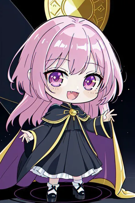 (Earth-QualityPos, Best_QualityPos, CelShade), (chibi, super deformed, huge head, kawaii:1.2), evil vampire princess wearing dark pastel (ruffled:1) (gleaming:1) gown with (full body latex vampire cape:1) and (shiny transparent sleeves:1.2), soft lighting, (lots of frills and bows:1), (cute little fang, skin fang, simplified hands, :D:1), (vmpr:1), (red eyes, glowing eyes, pale blue skin, jiangshi, evil smile:1.2), (lots of frills, lace and bows:1), (red moon background:1.3),