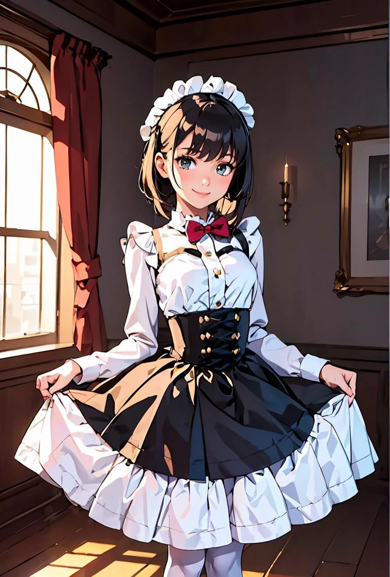 (masterpiece, best quality), 1girl, <lora:ojigi:0.8> (ojigi,curtsey:1.3), 1girl, smile,skirt
