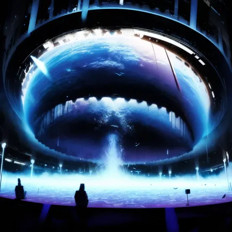 ((((ultra illustrated style:1.0)))),best quality,best animated,masterpiece,ray tracing, global illumination,blue theme, scenery, bird, no humans, fog, very wide shot, sitting, outdoors, science fiction<lora:blue theme:1>