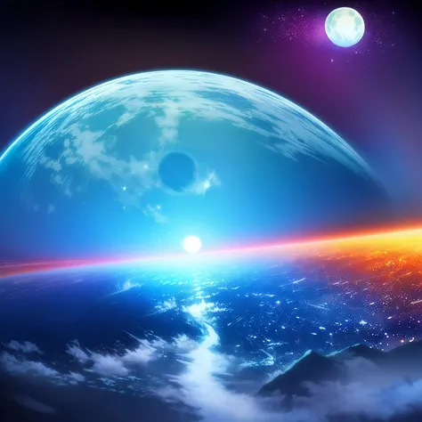 ((((ultra illustrated style:1.0)))),best quality,best animated,masterpiece,ray tracing, global illumination,blue theme, scenery, no humans, sky, star (sky), night, moon, night sky, outdoors, starry sky, mountain, full moon, horizon<lora:blue theme:1>