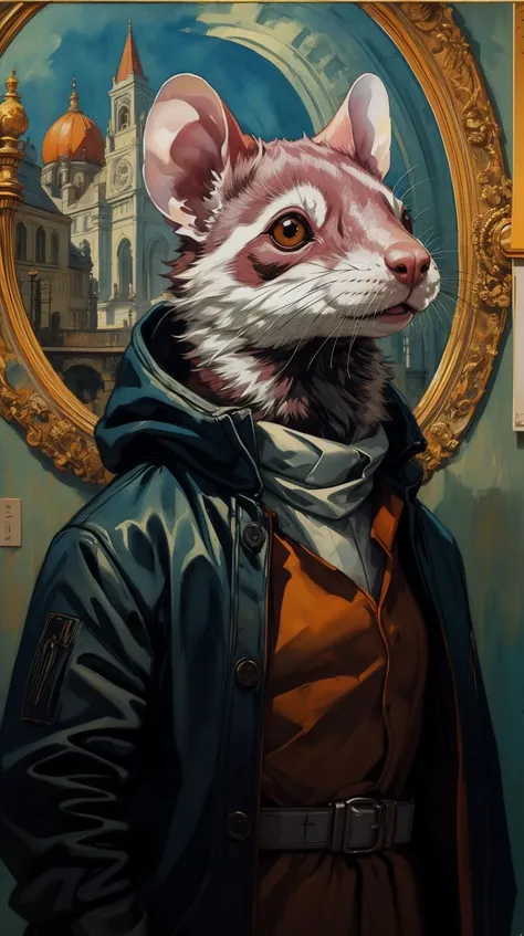 <lora:Fancy animal portraits v2:1>Ferret, Orange clothes, watercolor, oil_medium <lora:LowRa:0.1><lora:add_detail:0.75>, (Masterpiece:1.3) (best quality:1.2) (high quality:1.1)