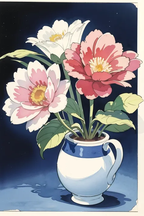 (masterpiece, beat quality, official art, watercolor sketch), a flower