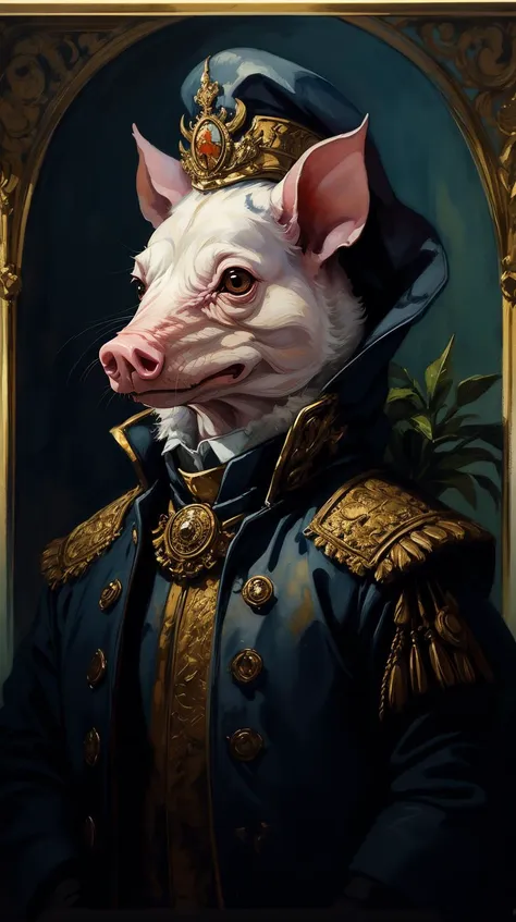 <lora:Fancy animal portraits v2:1>Pig, Gold clothes, watercolor, oil_medium <lora:LowRa:0.1><lora:add_detail:0.75>, (Masterpiece:1.3) (best quality:1.2) (high quality:1.1)