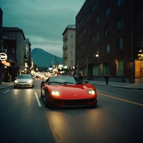 cinematic film still of Kodak Image of <lora:Film Grain style:1> high image noise:1.2 high image Grain:1.2 Kodak Gold 200
Film grain still image of a red car driving down a street at night,solo,outdoors,blurry,no humans,ground vehicle,motor vehicle,motion blur,car,vehicle focus,driving,sports car , cinematic look, film look, filmic, contrast, detailed, high quality, sharp image, film color, Kodak Motion Picture Film style, different color, different people, different look, different style, 35MM Film, 16MM Film, Photographic film, music video style, artistic style, cinematic style, film granularity, film noise, image noise, artistic effect, Fujicolor, Fuji film, Analog photography, movie style, movie still, Film grain overlay, Film Grain style, shallow depth of field, vignette, highly detailed, high budget, bokeh, cinemascope, moody, epic, gorgeous, film grain, grainy