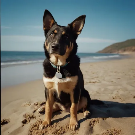 UHD, 4k, ultra detailed, cinematic, a photograph of Kodak Image of <lora:Film Grain style:1> high image noise:1.2 high image Grain:1.2 Kodak Gold 200
Film grain still image of a dog sitting on top of a sandy beach,blue eyes,outdoors,day,no humans,animal,border,dog,realistic,leash,black border,animal focus , cinematic look, film look, filmic, contrast, detailed, high quality, sharp image, film color, Kodak Motion Picture Film style, different color, different people, different look, different style, 35MM Film, 16MM Film, Photographic film, music video style, artistic style, cinematic style, film granularity, film noise, image noise, artistic effect, Fujicolor, Fuji film, Analog photography, movie style, movie still, Film grain overlay, Film Grain style, epic, beautiful lighting, inpsiring
