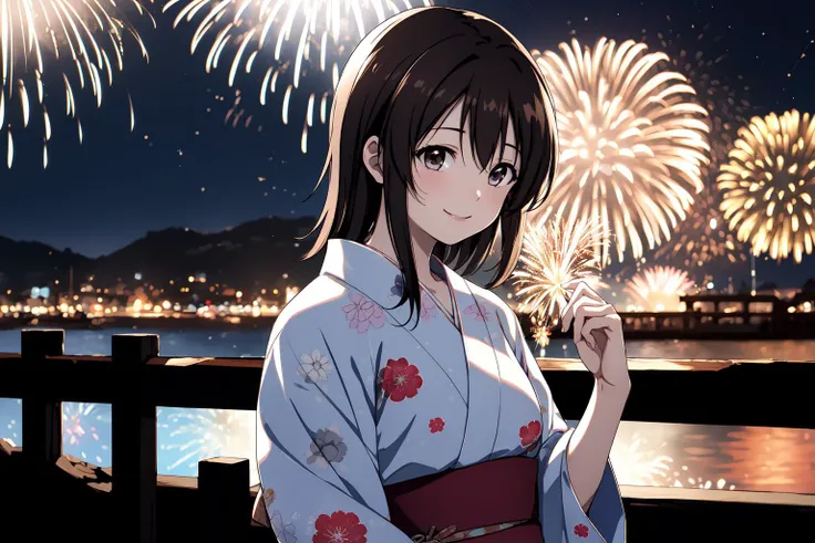 (RAW photo, best quality), 1girl, natural lighting, gentle smile,
<lora:loveletter_mizuho_v1_2-000006:1>, loveletter_mizuho,
summer evening, fireworks, yukata,