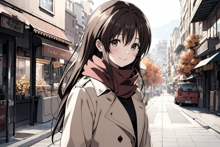 (RAW photo, best quality), 1girl, natural lighting, gentle smile,
<lora:loveletter_mizuho_v1_2-000006:1>, loveletter_mizuho,
autumn, city street, windy, scarf, trench coat,