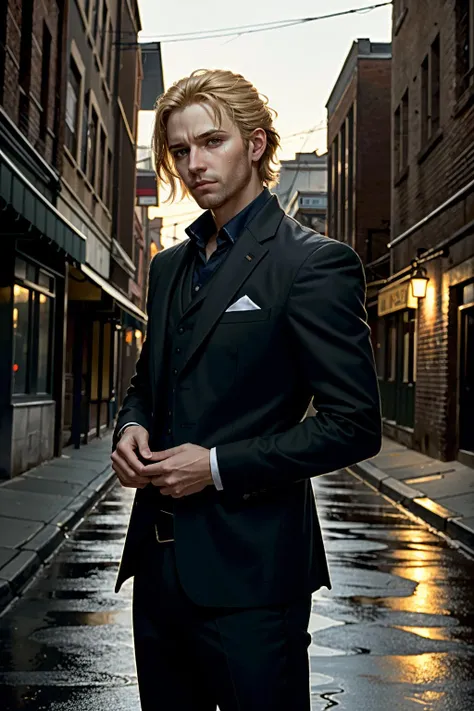 ((masterpiece, best quality))
<lora:DA2Anders:0.8>
DA2Anders, 1boy, solo, blonde hair, In an urban alley, tailored suit, city lights reflecting on wet pavement, leaning against a brick wall with a mysterious gaze