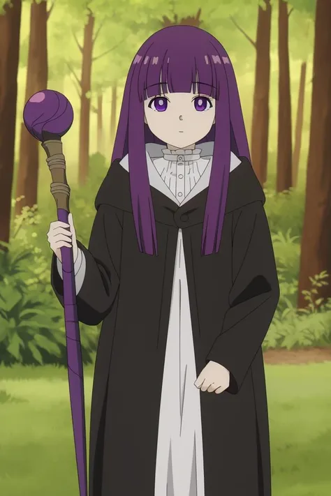 <lora:sousou no frieren_frieren, fern:0.7> (fern), magic staff, 8k, masterpiece, absurdres, anime,