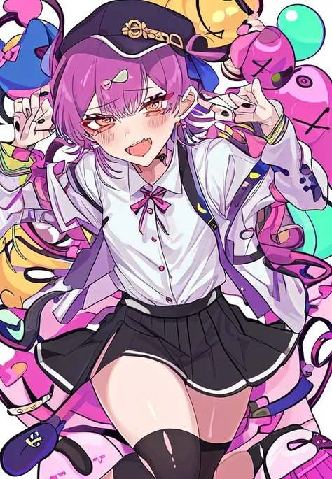 1girl, ,hype, flat, skirt, button-up shirt, masterpiece, absurdres