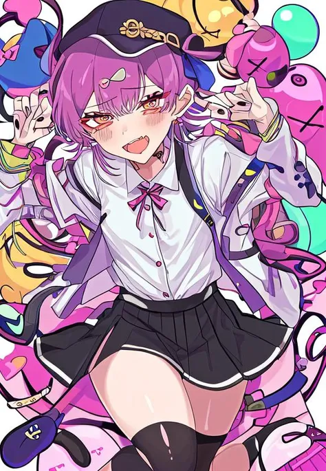 1girl, ,hype, flat, skirt, button-up shirt, masterpiece, absurdres