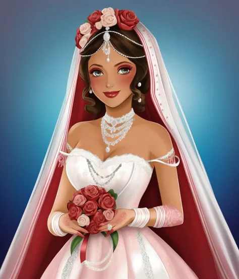 <lora:BlushBrush:0.8> blushbrush,
a woman dressed as a bride