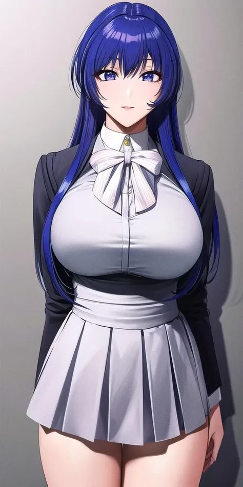 <lora:YurikaMisumaruV3:0.75> yurikamisumaru, huge_breasts, standing, solo, skirt_suit, masterpiece, best quality, detailed face, detailed eyes, highres,