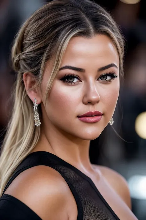 photo of beautiful (merbl4nche-120:0.99), a woman with beautiful hair, hair upsweep updo, as a movie star in a (movie premiere), premiere gala, (near a movie theatre), natural skin texture, (sexy tight black mesh sweater off-shoulder with a strap), 24mm, 4k textures, soft cinematic light, adobe lightroom, photolab, hdr, intricate, elegant, highly detailed, sharp focus, ((((cinematic look)))), soothing tones, insane details, intricate details, hyperdetailed, low contrast, soft cinematic light, exposure blend, hdr, faded, (paparazzi in background), (painted lips:1.1), ((looking at viewer:1.1)), (closeup)
