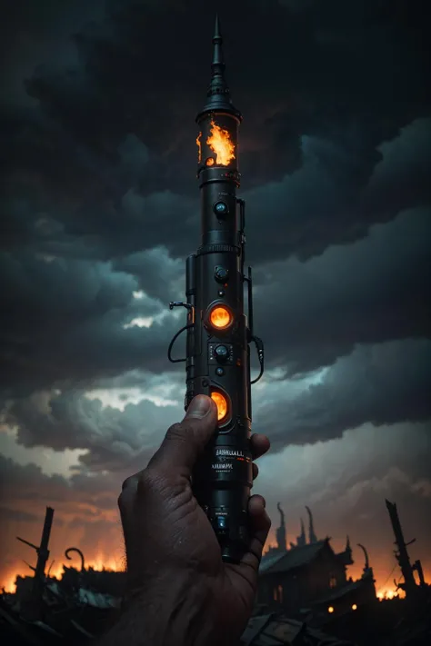 ((Closeup Human arm, fingers splayed, holding infernal device, dof)) beksinski-inspired, floating above, hellish junkyard, field, barren, Halloween in Hell, cinematic perspective, immense depth , stormy sky, levels of hell, cinematic perspective, immense depth, realistic, intricate, rembrandt, detailed, cinematic, volumetric, Atmospheric, photorealistic, cinematic drama, contrast, high quality, ultra-realistic, fine art, Megapixel, octane, realism, sharp, barlowe, (color fujifilm xt3, film grain, rec.709, iso_800, expired film,), captured with a Graflex Speed Graphic, photorealistic textures, high-detail rendering, rendered in V-Ray, arthouse cinematography, hidden rituals, captured with a Hasselblad H6D-400c, enigmatic atmosphere, private spiritual gathering, captured with a Phase One XF IQ4, balanced symmetry, BG2