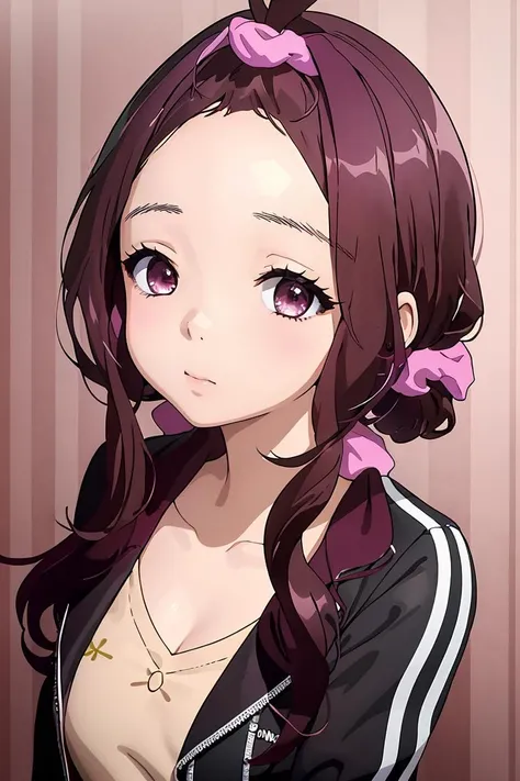 (masterpiece, best quality), 1girl, <lora:NemuSanjo-20:0.8> sanjounemu, hair scrunchie