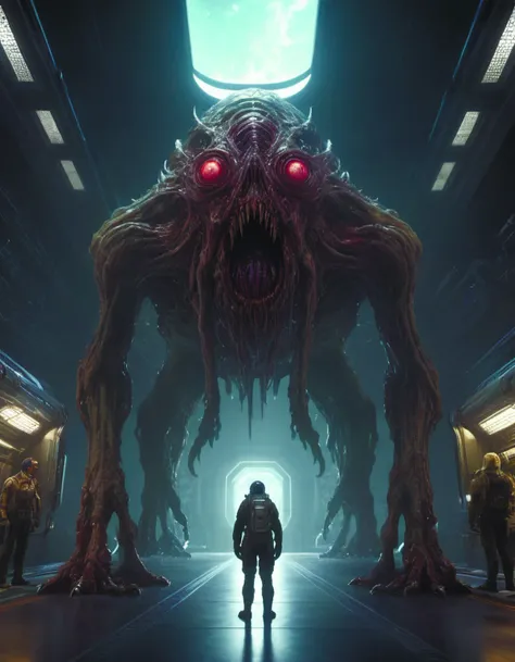 an unimaginable horror beyond human comprehension,a very detailed digital art,station,horror art,lovecraftian monster,positive and fun vibes <lora:add-detail-xl:1.6> <lora:lora-bloodyface-lite:0.7> <lora:fx-monsters-xl-meatsack:0.6> star citizen,100i,galaxy,aurora <lora:starcitizen:0.5>