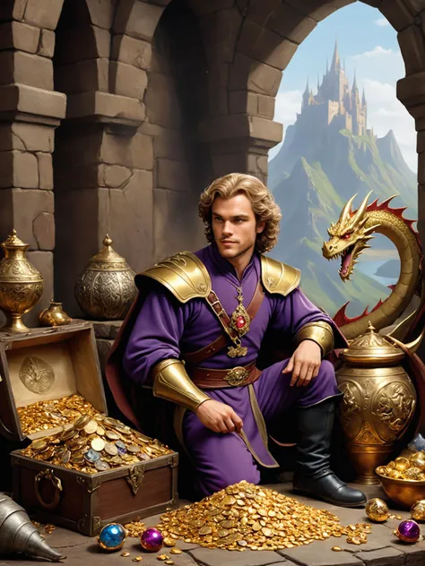 photorealistic, detailed digital illustration of a _custom/characters/character-type-loras , Fantasy dragon's lair with treasure hoard in the background <lora:xl_more_art-full_v1:0.4>, <lora:EnvyStudioPortraitXL01:0.8>, <lora:EnvyVividXL01:0.7>