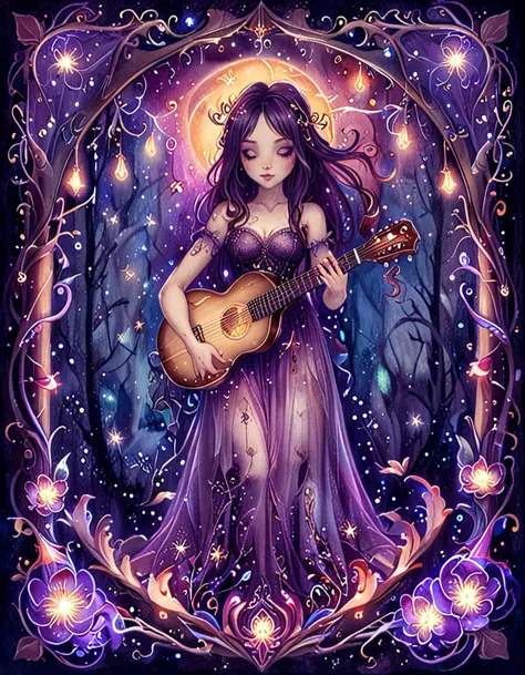 The Lute Player <lora:novuschroma08 style:1.4> novuschroma08 style <lora:ArsMJStyleSDXL_-_Art_Nouveau:0.8> ArsMJStyle, Art Nouveau <lora:sdxl_lightning_8step_lora:1>