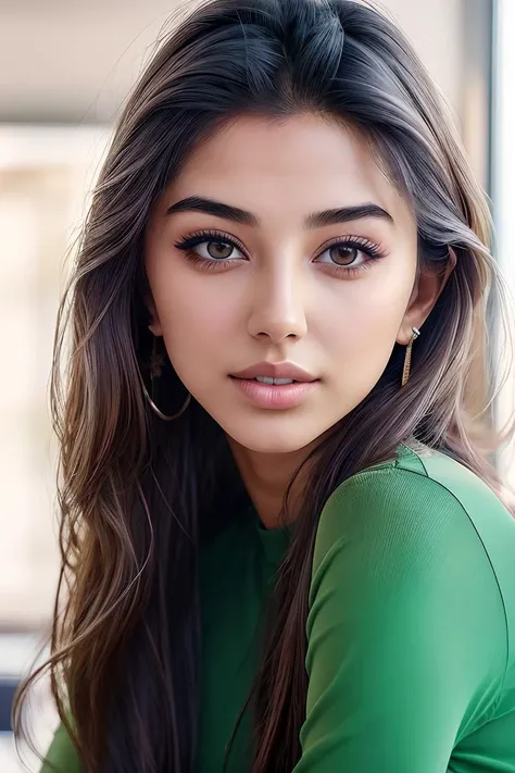 photo of beautiful young (m4jastr0jek:0.99), a woman, (tight long sleeve top:1.2), (long jeans), in a department store, natural light, (masterpiece:1.2) (photorealistic:1.2) (best quality) (detailed skin:1.2) (intricate details) (8k) (HDR) (cinematic lighting) (sharp focus), (looking at the camera:1.1), ((closeup portrait:1.2)), hoop earrings
