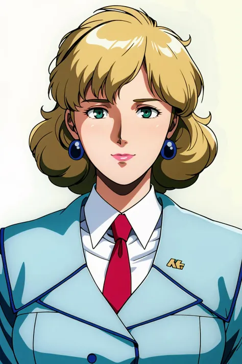 Simple White Background,
military,Blue jacket,white shirt, red necktie,jewelry,
<lora:nina_purpleton_0083-KK77-V1:0.7>,blue earrings,
bangs, blonde hair,short hair,Green EYEs,
<lora:Oda_Non_Style-KK77-V2:0.3>,<lora:more_details:0.1>,
1 girl, 20yo,Young female,Beautiful Finger,Beautiful long legs,Beautiful body,Beautiful Nose,Beautiful character design, perfect eyes, perfect face,expressive eyes,perfect balance,
looking at viewer,(Focus on her face),closed mouth, (innocent_big_eyes:1.0),(Light_Smile:0.3),
official art,extremely detailed CG unity 8k wallpaper, perfect lighting,Colorful, Bright_Front_face_Lighting,White skin,
(masterpiece:1.0),(best_quality:1.0), ultra high res,4K,ultra-detailed,
photography, 8K, HDR, highres, absurdres:1.2, Kodak portra 400, film grain, blurry background, bokeh:1.2, lens flare, (vibrant_color:1.2),professional photograph,
(Beautiful,large_Breasts:1.4), (beautiful_face:1.5),(narrow_waist),