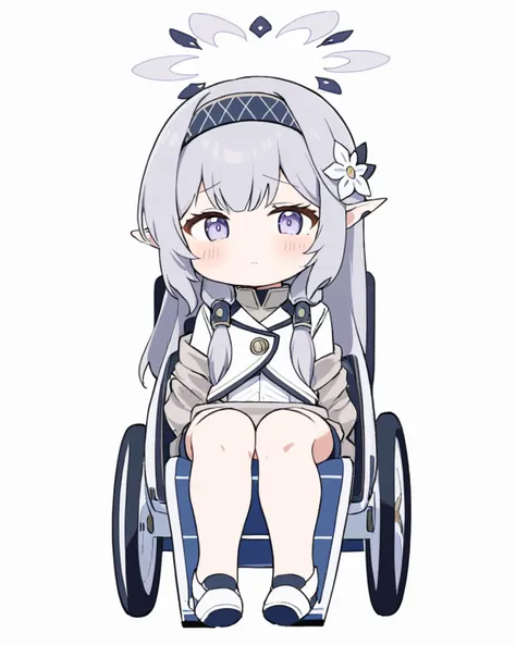 himari \(blue archive\),wheelchair, 1girl, solo, white_jacket, emphasis_lines, chibi, mole_under_eye, hair_flower, white_background, halo, full_body, :d, looking_away, long_sleeves, black_hairband, knees_up, blush, hair_tubes, grey_jacket, ahoge, striped
<lora:himari_(blue_archive)_image1099_2023-11-27:1>halo. gorgeous,key visual, vibrant, studio anime,award-winning, professional, highly detailed,high budget, cinemascope