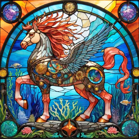 {"prompt": "by Heinz Anger, Build a stunning, highly detailed masterpiece, divine, hippogriff, centaur, a colorful coral reef teeming with marine life, (impassioned, steampunk:1.2), Stained glass style, Vibrant, beautiful, translucent, intricate, detailed, (masterpiece, intricate details:1.2)", "negative_prompt": "worst quality, low quality, low contrast, blurry, low quality, medium quality, watermark, username, signature, text, bad anatomy,", "seed": 1311391937, "use_stable_diffusion_model": "IrisHeavenlyBlue-3heartschasingDragons-0.50000", "clip_skip": true, "use_controlnet_model": null, "use_vae_model": "sdxl_vae", "sampler_name": "dpmpp_2s_a", "width": 1024, "height": 1024, "num_inference_steps": 30, "guidance_scale": 7.0, "use_lora_model": null, "use_embeddings_model": null, "tiling": null, "use_face_correction": null, "use_upscale": null}