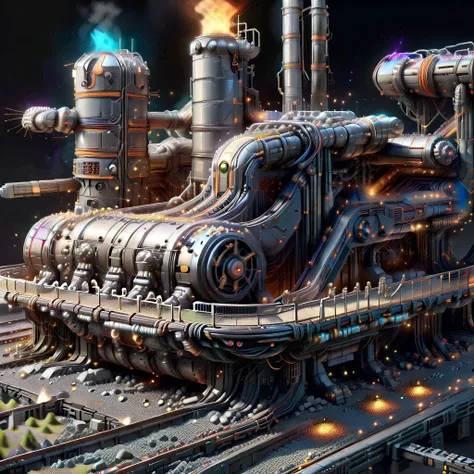 {"prompt": "The complex cyberpunk machinery factory is manufacturing future colonial spaceships., industrialbuilding, factory, iron sheet, cable, truss, steel_structure, wire, pipe, machine, antenna, instrument, equipment, stairs, railing, railway_rails, storage_barrels, oil_tanks, crane, easynegative, BadDream, great lighting, clear, industrialbuilding, futuresurban, caveruinsAerial UHD 8K, Detailed and Intricate, Beautiful Lighting, Photo realistic, photo realism.", "negative_prompt": "worst quality, low quality, low contrast, blurry, low quality, medium quality, watermark, username, signature, text, bad anatomy,", "seed": 1415552837, "use_stable_diffusion_model": "IrisHeavenlyBlue-3heartschasingDragons-0.50000", "clip_skip": true, "use_controlnet_model": null, "use_vae_model": "sdxl_vae", "sampler_name": "dpmpp_2s_a", "width": 1024, "height": 1024, "num_inference_steps": 120, "guidance_scale": 12.0, "use_lora_model": ["ChalkDustStyleSDXL", "chipX_siliconchip-000006", "Electrical_Wires_Style_SDXL"], "lora_alpha": [1.2, 0.8, 0.9], "use_embeddings_model": null, "tiling": null, "use_face_correction": null, "use_upscale": null}