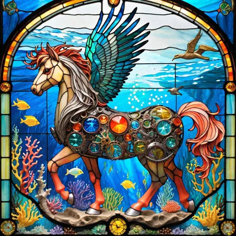 {"prompt": "by Heinz Anger, Build a stunning, highly detailed masterpiece, divine, hippogriff, centaur, a colorful coral reef teeming with marine life, (impassioned, steampunk:1.2), Stained glass style, Vibrant, beautiful, translucent, intricate, detailed, (masterpiece, intricate details:1.2)", "negative_prompt": "worst quality, low quality, low contrast, blurry, low quality, medium quality, watermark, username, signature, text, bad anatomy,", "seed": 1084184128, "use_stable_diffusion_model": "IrisHeavenlyBlue-3heartschasingDragons-0.50000", "clip_skip": true, "use_controlnet_model": null, "use_vae_model": "sdxl_vae", "sampler_name": "dpmpp_2s_a", "width": 1024, "height": 1024, "num_inference_steps": 120, "guidance_scale": 12.0, "use_lora_model": null, "use_embeddings_model": null, "tiling": null, "use_face_correction": null, "use_upscale": null}