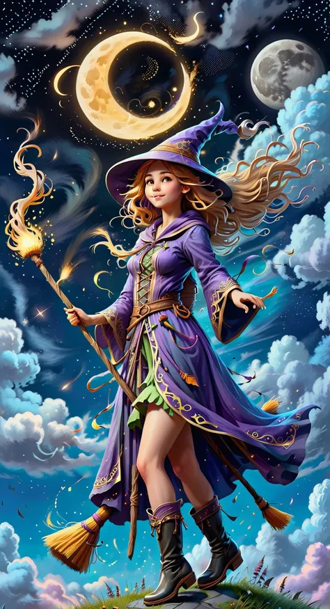 {"prompt": "masterpiece, best quality, ultra-detailed, illustration, 1girl, solo, fantasy, flying, broom, night sky, outdoors and viewed from far. BREAK Magic, spells, moon, stars, clouds, wind, hair, cape, hat, boots, broomstick, glowing, mysterious, enchanting, whimsical, playful BREAK adventurous, freedom, wonder, imagination, determination, skill, speed, movement, energy, realism, naturalistic BREAK Figurative, representational, beauty, fantasy culture, mythology, fairy tales BREAK folklore, legends, witches, wizards, magical creatures, fantasy worlds BREAK composition, scale, foreground, middle ground, background, perspective, light, color, texture, detail, beauty, wonder. Elegant, Ultra high definition 8K, Detailed and Intricate, Beautiful Lighting, Photo realistic, photo realism.", "negative_prompt": "nsfw,(worst quality, low quality:1.4), (lip, nose, tooth, rouge, lipstick, eyeshadow:1.4), ( jpeg artifacts:1.4), (depth of field, bokeh, blurry, film grain, chromatic aberration, lens flare:1.0), (1boy, abs, muscular, rib:1.0), greyscale, monochrome, dusty sunbeams, trembling, motion lines, motion blur, emphasis lines, text, title, logo, signature", "seed": 2442118381, "use_stable_diffusion_model": "IrisHeavenlyBlue-3heartschasingDragons-0.50000", "clip_skip": true, "use_controlnet_model": null, "use_vae_model": "sdxl_vae", "sampler_name": "euler", "width": 832, "height": 1536, "num_inference_steps": 60, "guidance_scale": 14.0, "use_lora_model": ["chipX_siliconchip-000006", "ChalkDustStyleSDXL", "Electrical_Wires_Style_SDXL"], "lora_alpha": [0.75, 0.75, 0.75], "use_embeddings_model": null, "tiling": null, "use_face_correction": null, "use_upscale": null}