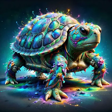 {"prompt": "little cute glowing turtle acid colors opal on the acid colors complex lighted blue spiderweb, fantasy, highly detailed, photorealistic, with jewelry made of Gemstone with and pearl with gold marble abstract modern , illumination product promotion render octane close-up master peace random objects scene, with high contrast, sharp, very detailed, high resolution luxurious with shield dark Ultra High Definition 8K, Detailed and Intricate, Digital Art, Photo, Realistic, Cinematic, Studio Lighting, Beautiful Lighting, close up, Portrait, photo-realism, photo-realistic,, Detailed and Intricate, Concept Art, Digital Art, Fantasy, Realistic, Photo, Cinematic", "negative_prompt": "censored, worst quality, low quality, low contrast, blurry, low quality, medium quality, watermark, username, signature, text, (((bad anatomy)), watermarks, text,", "seed": 1834344168, "use_stable_diffusion_model": "IrisHeavenlyBlue-3heartschasingDragons-0.50000", "clip_skip": true, "use_controlnet_model": null, "use_vae_model": "sdxl_vae", "sampler_name": "dpmpp_2m", "width": 1024, "height": 1024, "num_inference_steps": 50, "guidance_scale": 10.0, "use_lora_model": ["ChalkDustStyleSDXL", "Electrical_Wires_Style_SDXL", "Flowery_Style_SDXL"], "lora_alpha": [0.7, 0.7, 0.7], "use_embeddings_model": null, "tiling": null, "use_face_correction": null, "use_upscale": null}