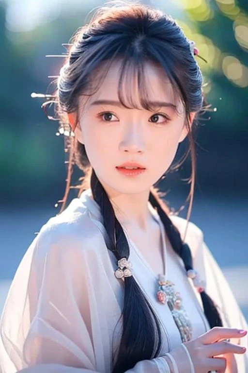 8k, RAW, best quality, ultra high res, photorealistic, realistic, 1girl, (((portrait))), closeup, hanfu, ash grey color hair, grey hair, bangs, long hair, cute headband, walking on street, perfect lighting,
, akinav1,<lora:akinaNakamori_v2:0.8> <lora:lora-hanfugirl-v1-5:0.6>