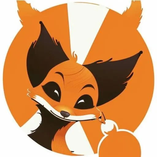 photo of evang style masterpiece, best quality, highres, extremely detailed 8k wallpaper, very clear, die-cut sticker, sticker, front shot, simple background, solid outline, cute orange fox, full body , happy smile