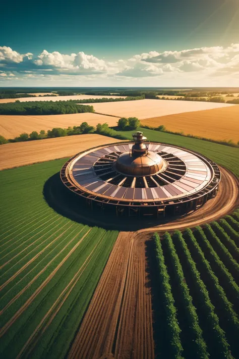 photograph, cinematic color grading, radial, steampunk, scifi, Agricultural Land<lora:EnvyBetterHiresFixXL01:0:hr=1><lora:EnvyRadialXL01:1>