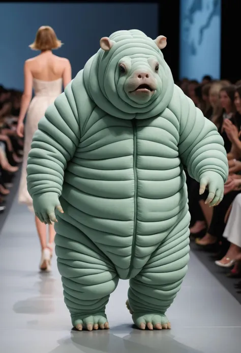 Tardigrade doing a catwalk in a fashion show