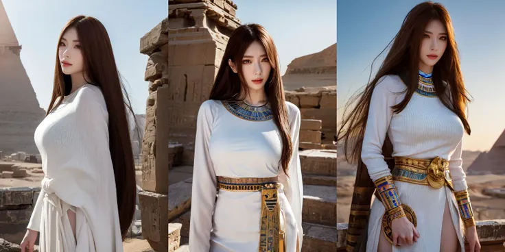 (otherworldly, otherworldly atmosphere, otherworldly appearance), highly insanely detailed, masterpiece, top quality, best quality, highres, 4k, 8k, RAW photo, ((ancient egyptian theme:1.2)),
1girl, nami_aino, long hair, breasts, <lora:JAV_nami_aino:0.8>, ((eyeshadow:1.3, lips)), thick makeup, attractive body, large breasts, abs, slim waist, wearing white blouse, portrait mode, perspective, cowboy shot, solo focus, perfect body, human body ratio,
BREAK
outdoor:1.4, ((at a cafe)), morning time, sky, clouds, clear sky, distant horizon,
from side,
(long_hair, long hair, random colors hair, glowing hair, hair over one eye, long messy hair),, (fantasy world), windy, winter, snow, very cold