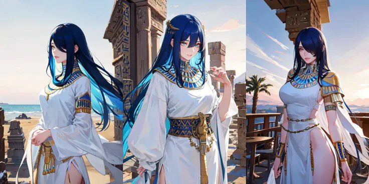 (otherworldly, otherworldly atmosphere, otherworldly appearance), highly insanely detailed, masterpiece, top quality, best quality, highres, 4k, 8k, RAW photo, collar, earrings, jewelry, necklace, armlet,
(long_hair, long hair, random colors cloth, random colors hair, random long hair, dynamic hair, glowing hair, hair over one eye),
(eyelashes, eyeliner, eyeshadow, eyelashes),
makeup,
((ancient egyptian theme)), golden ornaments,
1girl, (portrait:0.4), nsfw,
((desert, Mexico, cacti)),
a grove of mechanical trees swaying to the rhythm of coded breezes, (tranquil:0.6), (serene:0.5),
long messy hair,
<lora:Irene_LoRA_AdamW_Dim64_Alpha32_5e-5_20batch_CosineAnnealingLR_NAI-000037:0.8>, irene_la_tias, retro artstyle, 1girl, blue eyes, blue hair, long hair, makeup, medium breasts, headband, jewelry, earrings, torn clothes, white dress, brown corset, puffy sleeves, short sleeves, skirt, elbow gloves, sad, looking down, restrained, sitting, yokozuwari, stone floor, stone wall, prison, dark,
BREAK
scenery, (ancient egyptian ruins), (fantasy world)
