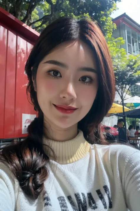 Best quality, masterpiece, ultra high res, (photorealistic:1.4), raw photo, <lora:add_detail:1.3>, seductive smile, cute, realistic lighting, pink off shoulder, thoughtful, outdoors, long hair, <lora:tingting_20230714141453-000001:1>