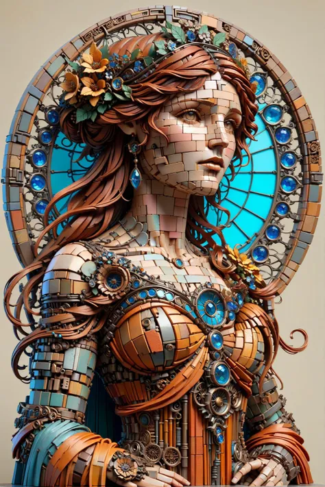 statue of a woman in the style of alphonse mucha, ais-scrapyrd, ais-brickz<lora:Scrapyard_Style_SDXL:0.6> <lora:Bricks_Style_SDXL:0.6>, (masterpiece:1.2), best quality, (hyperdetailed, highest detailed:1.2), high resolution textures, <lora:EnvyBetterHiresFixXL01:1>