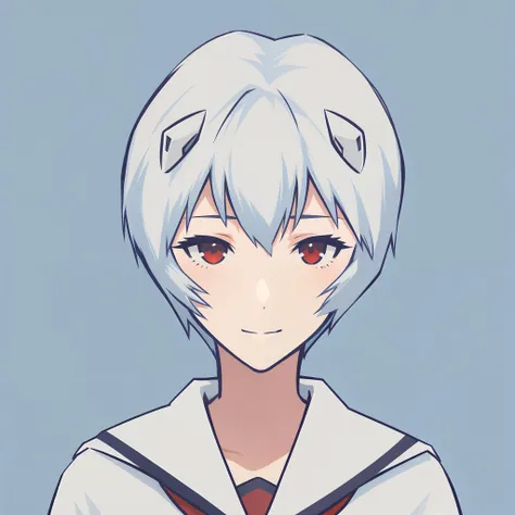Modern flat logo, vector design, monochrome, themed colors (white, red, blue), geometric, portrait, 1girl, ayanami_rei, smile, blush, (tokyo-3__school_uniform), looking_at_viewer, simple style, sharper, sharp focus, clean lines, outline, minimum details, minimal detailed,
aesthetic, detailed, beautiful color, amazing quality, best quality, high quality, <lora:ayanami_reiv2:0.5>, <lora:LogoRedmondV2-Logo-LogoRedmAF:1>,