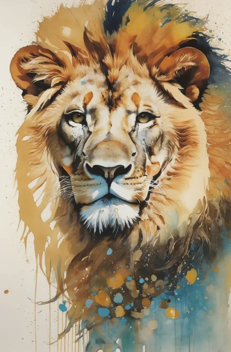 surreal double exposure portrait of a beautiful lion with golden hair and a hyperdetailed woman under the bright Savannah sunlight, by Dave White,Conrad Roset,Brandon Kidwell,Andreas Lie,Dan Mountford,Agnes Cecile,splash art,heatwave,gouache,triadic colours,thick opaque strokes,brocade,accurate depth of field,hyperdetailed,whimsimcal,amazing depth,dynamic,dreamy masterwork by head of prompt engineering,