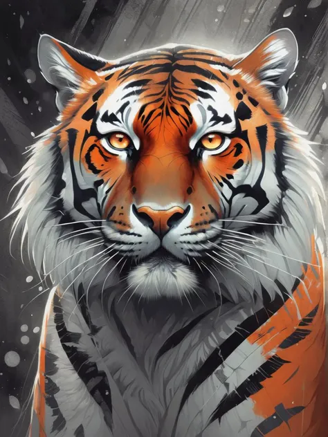 Astral Aura, (Hidden Digital Artwork:1.3) of (Ultra detailed:1.3),(Peaceful:1.3) Tiger Orange, instinctive, The thought provoking ideas of a Siberian shaman. pencil shading,charcoal drawing,tinted paper,pencil drawing,brutal dark b/w color scheme,A striking ultra HD charcoal drawing,overall composition is a perfect balance of intricate and insanely detailed elements (best quality,4k,8k,highres,masterpiece:1.2),ultra-detailed,(realistic,photorealistic,photo-realistic:1.37),UHD,professional,extreme detail description,sharp focus,physically-based rendering,<lora:Sam Spratt Style:1> Sam Spratt Style,(by Artist Victo Ngai:1.3),CGSociety,ArtStation,(Cubo-Futurism:1.3),(Grayscale:1.3), astral, colorful aura, vibrant energy