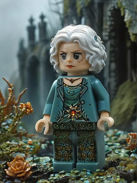 Gothic style, (Imaginative Professional 3D rendering:1.3) of (Ultra detailed:1.3),(Disgusting:1.3) Sea Blue, ghastly,tangible,pastel,disciplined,candid, interconnected regions, elements, Emerald, Sapphire, Amber, Gold, Silver, Diamond, Topas, Amethyst, Mosaic, Regular pattern, Topography, Flower, crystal, Worried Elderly Woman: Clad in simple, well-worn clothes, her frail frame moves with a slow, weary grace. Her face is lined with age and worry, with deep, somber eyes. Her gray hair is thin and wispy. Moss Agate: A greenish stone used in jewelry and decoration.,White Lead: A white pigment made from lead carbonate, used in painting.,Acid Rain: Precipitation containing harmful chemicals, causing destruction to the environment and structures.,Ring: A circular band worn on the finger, often made of metal and adorned with gemstones., <lora:Lego_Cinematic_Lora:1>,(by Artist Mead Schaeffer:1.3),CGSociety,ArtStation,(70s Art:1.3),(Dichromatic:1.3), Dark, mysterious, haunting, dramatic, ornate, detailed