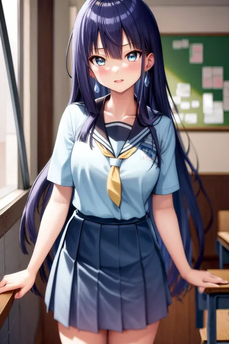 masterpiece, best quality, highres, 1girl ayano yuugiri, (serafuku, school uniform :1.2) <lora:ayano_yuugiri:1>